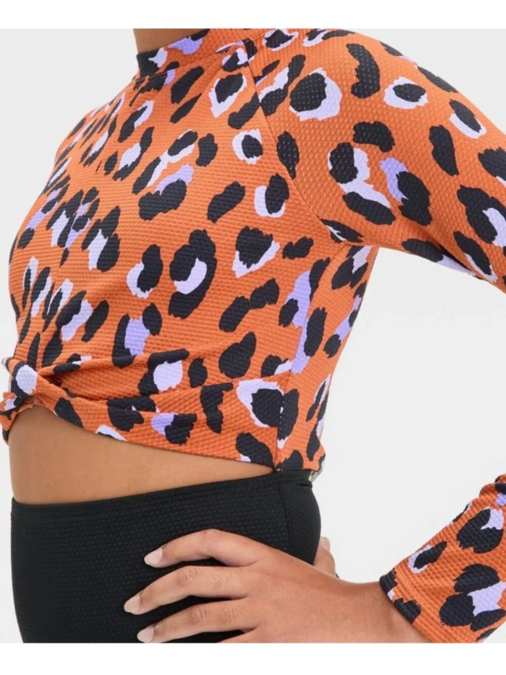 Art Class cheetah print one piece long sleeved swimsuit size girls Large 10/12